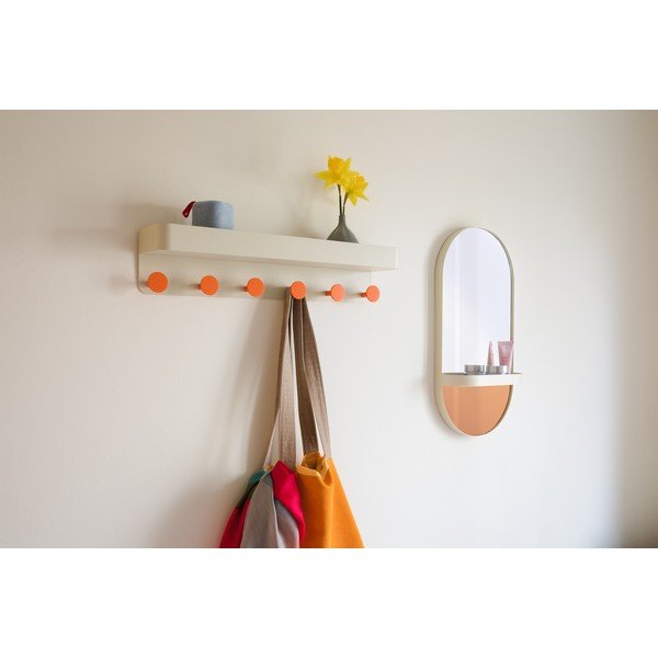 Оранжево стенно огледало с рафт Taupe - Remember-image-1