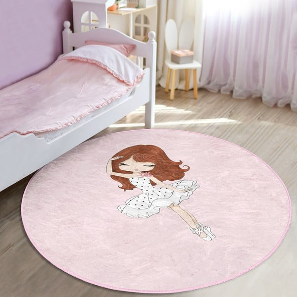 Розов детски килим ø 80 cm Comfort - Mila Home-image-2