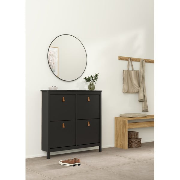 Черна накланяща се стойка за обувки Madrid – Tvilum-image-1