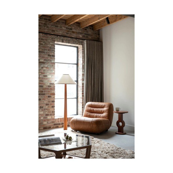 Кожено кресло в цвят кафяв коняк Wyatt – Dutchbone-image-1