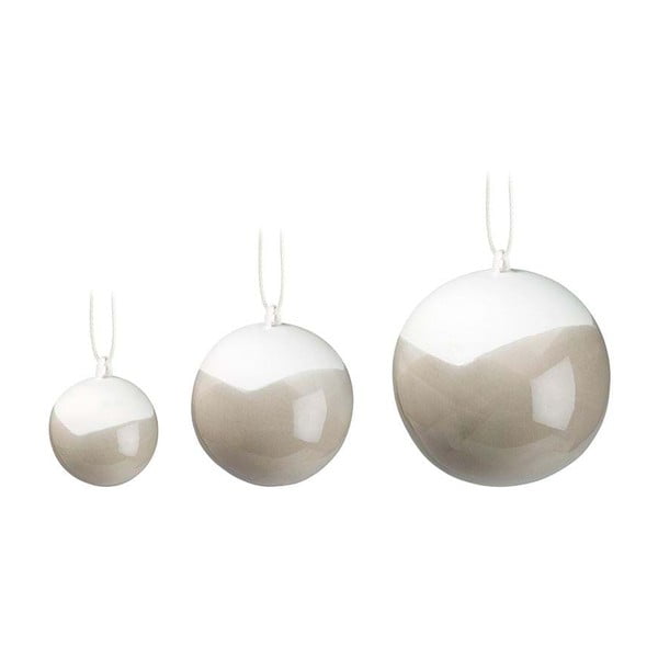 Комплект от 3 сиви украшения за коледна елха от костен порцелан Nobili - Kähler Design