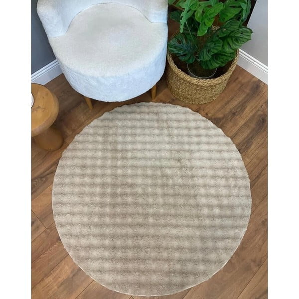Бежов кръгъл килим подходящ за пране ø 80 cm Bubble Cream – Mila Home-image-1