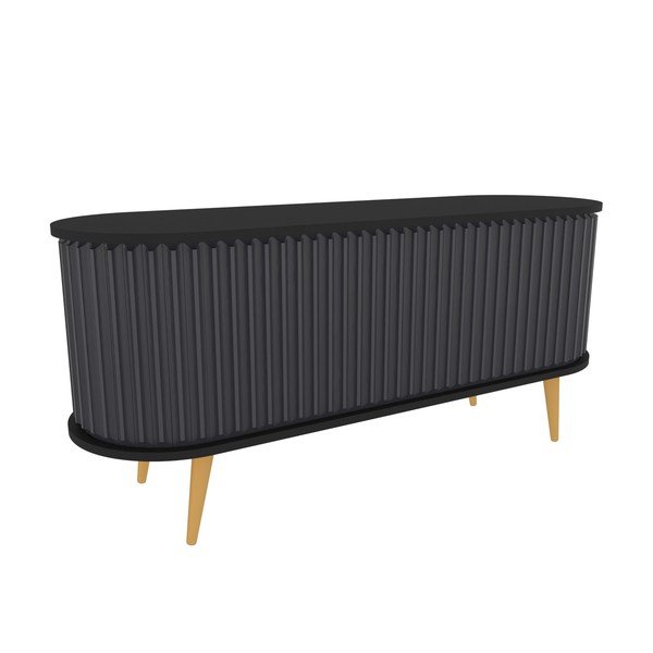 Черно-антрацитна телевизионна масичка 140x64 cm Stor - Kalune Design-image-2