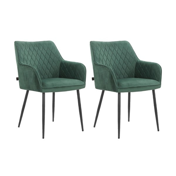 Зелени тапицирани трапезни столове в комплект 2 бр. Elvira – Støraa-image-4