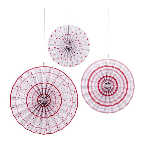 Papírové závěsné dekorace Pinwheel, 3 kusy