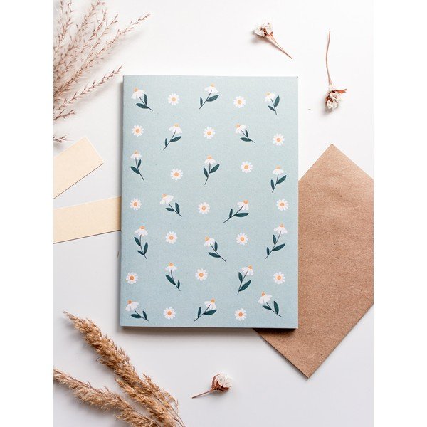 Тетрадка от рециклирана хартия A5 с мотив на маргаритка , 60 страници - Printintin-image-1