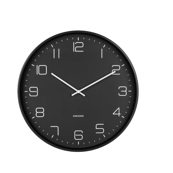 Черен стенен часовник , ø 40 cm Lofty - Karlsson