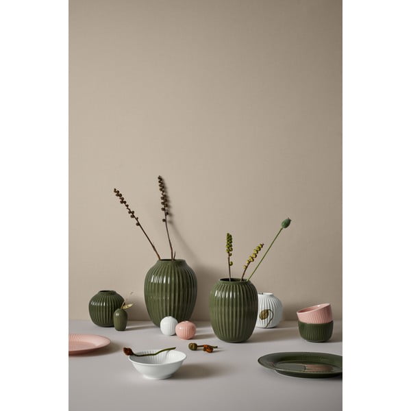 Тъмнозелена керамична ваза, височина 21 cm Hammershøi - Kähler Design-image-2
