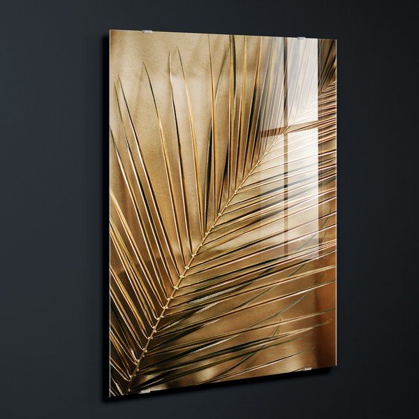 Печатна стъклопис картина 80x120 cm Gold Palm  – Styler-image-3
