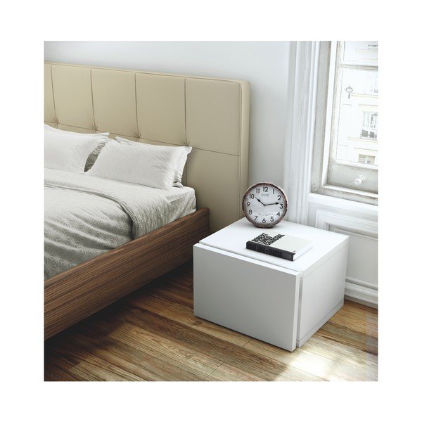 Бяло нощно шкафче Float - TemaHome-image-1