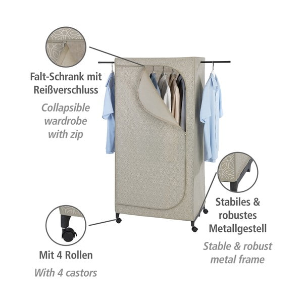 Бежов текстилен гардероб 75x160 cm Balance – Wenko-image-3