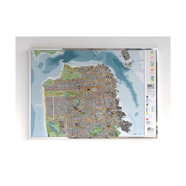 Карта на Сан Франциско в прозрачен калъф The Future Mapping Company San Francisco City, 100 x 70 cm - THE FUTURE MAPPING COMPANY