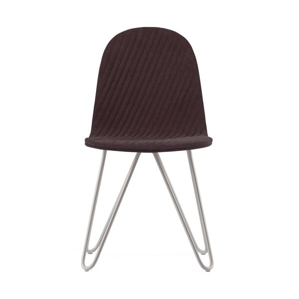 Hnědá židle s kovovými nohami IKER Mannequin X Stripe