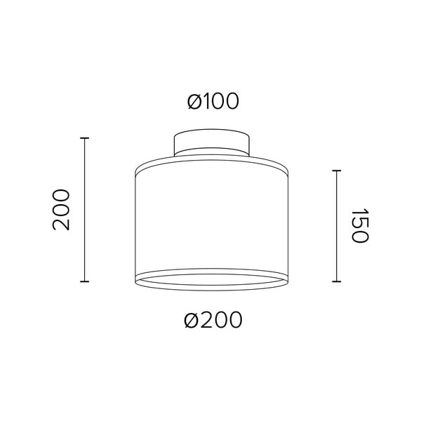 Черна лампа за таван със сребърни детайли XS CP, ⌀ 20 cm Mika - Sotto Luce-image-2