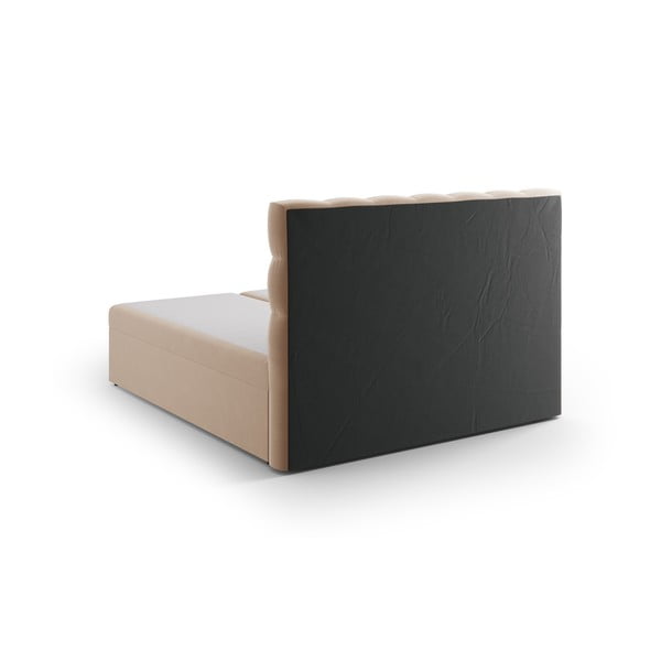 Светлокафяво боксспринг легло с място за съхранение 160x200 cm Bali - Cosmopolitan Design-image-3