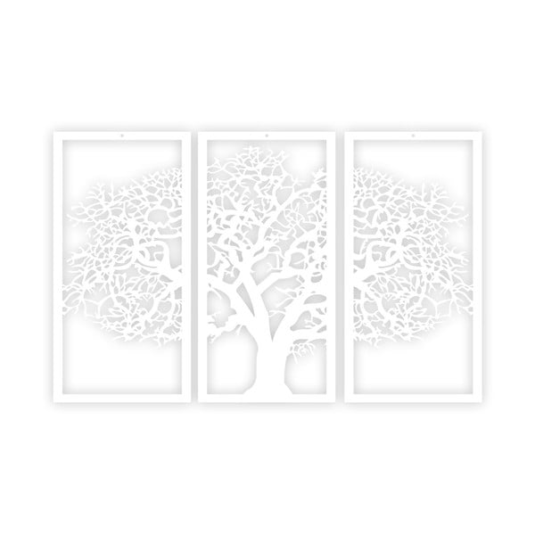 Бяла стена с 3 части от твърдо дърво - Evila Originals