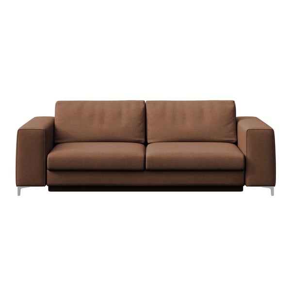 Кафяв кадифен разтегателен диван 256 cm Rene – Rodier