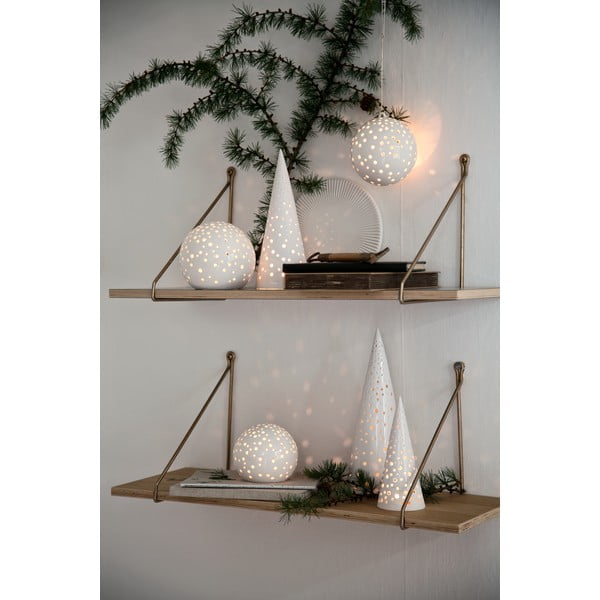 Бял коледен свещник, изработен от костен порцелан, височина 19 см Nobili - Kähler Design-image-3