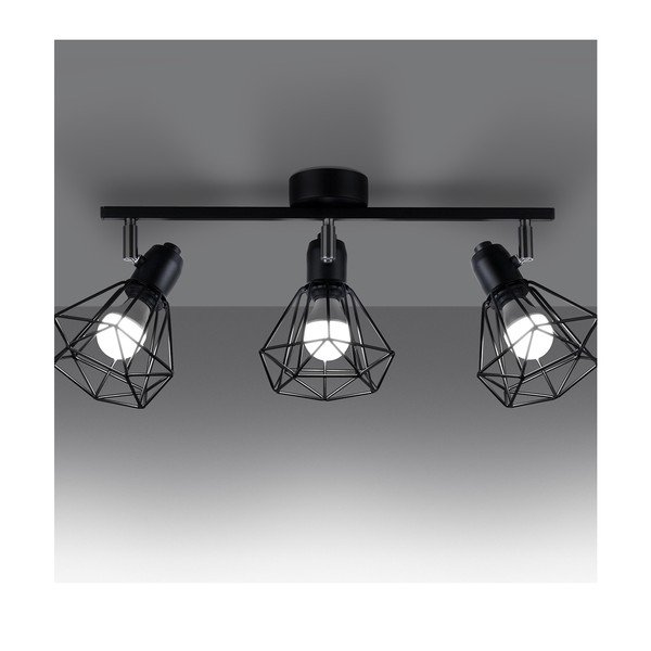 Черна лампа за таван ø 10 cm Varpu - Sollux-image-1