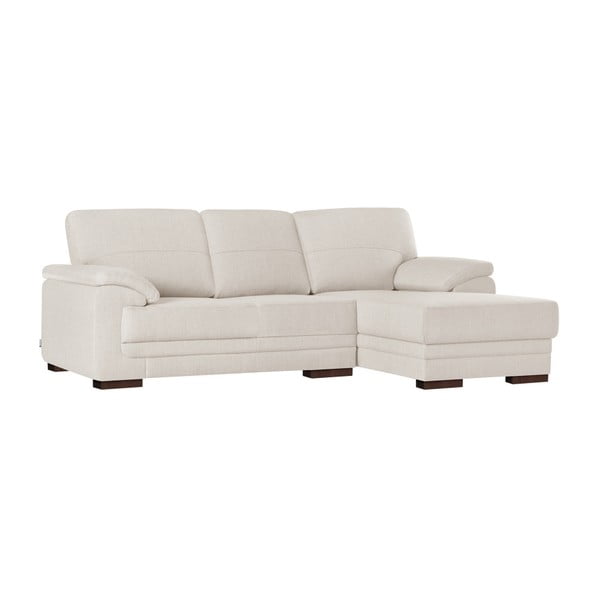 Кремаво бял ъглов диван с шезлонг Casavola, десен ъгъл - Florenzzi