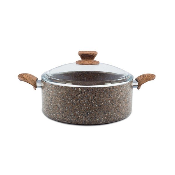 Кафява тенджера с капак Evdokia, ø 28 cm Stonelife - Noble Life