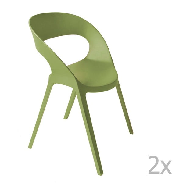 Sada 2 zelených zahradních židlí Resol Carla