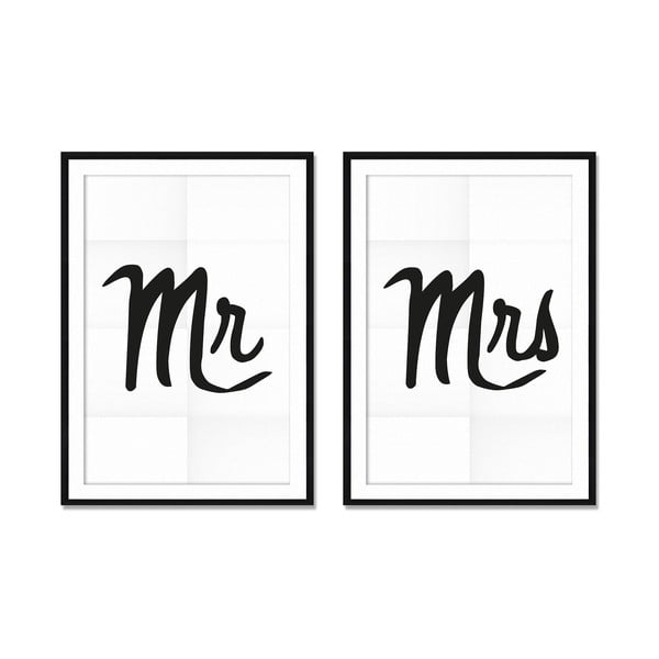 Комплект от 2 картини Mr&Mrs, 40 x 60 cm Mr & Mrs - Really Nice Things