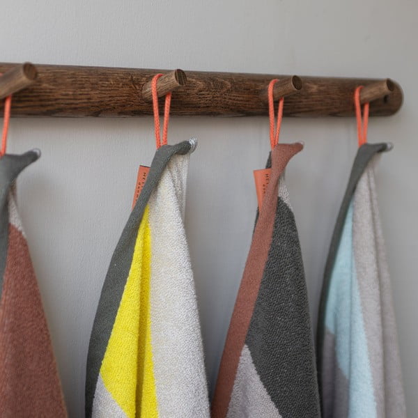 Кърпа от органичен памук от тери в цвят каки 50x90 cm Diagonal – Mette Ditmer Denmark-image-3