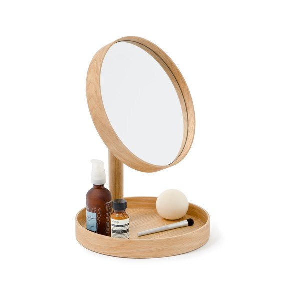Козметично огледало с дъбова рамка Cosmos, ø 25 cm - Wireworks-image-4