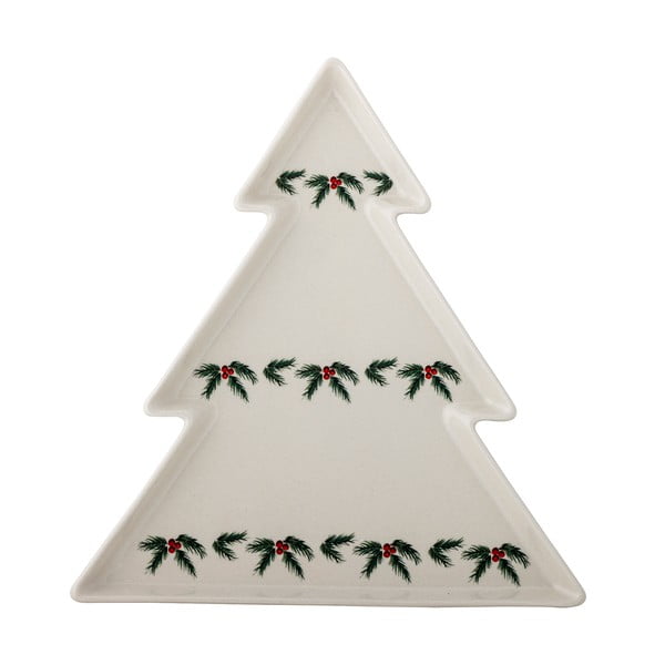 Кремава глинена чиния с коледен мотив за сервиране Berry – Bloomingville