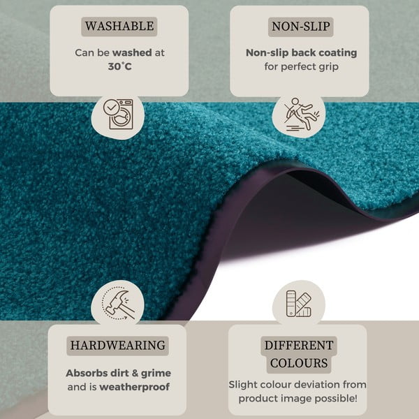 Тюркоазена изтривалка Wash & Clean, 39 x 58 cm - Hanse Home-image-2