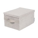 Бежова текстилна кутия за съхранение с капак 35x26x19 cm Soft Storage – Bigso