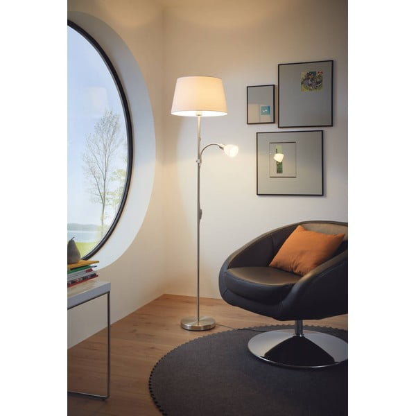 Сива подова лампа със стъклен и текстилен абажур (височина 170 cm) CONESA – EGLO-image-1