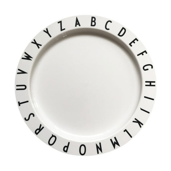 Бяла детска чиния, ø 20 cm Eat & Learn - Design Letters