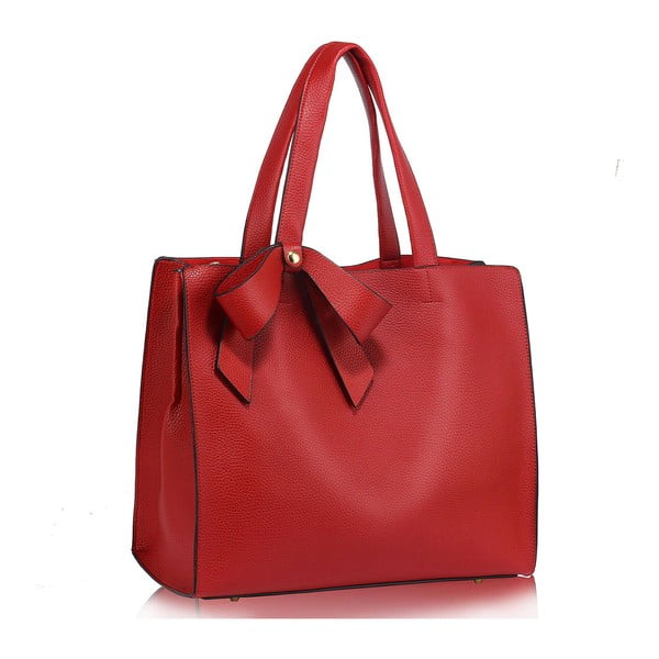 Červená kabelka z eko kůže L&S Bags Bowtie