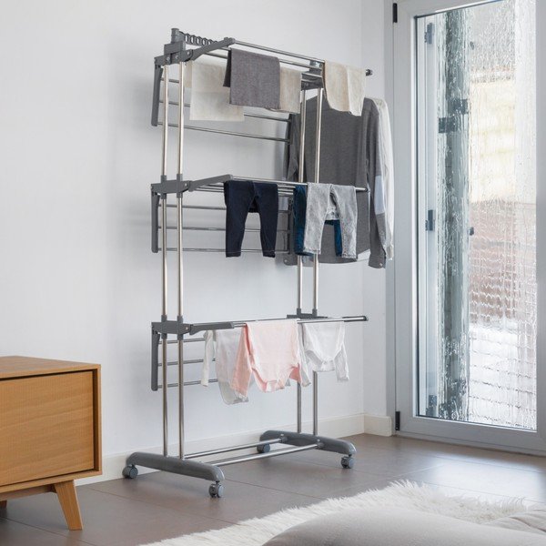 Сив сгъваем стелаж за дрехи на колела - InnovaGoods-image-4