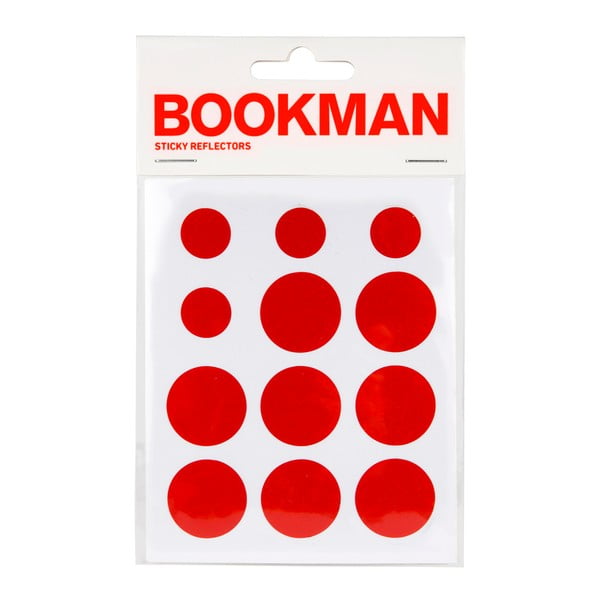Sada 12 červených samolepících odrazek Bookman