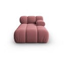 Розов кадифен модул за диван (десен ъгъл) Bellis - Micadoni Home