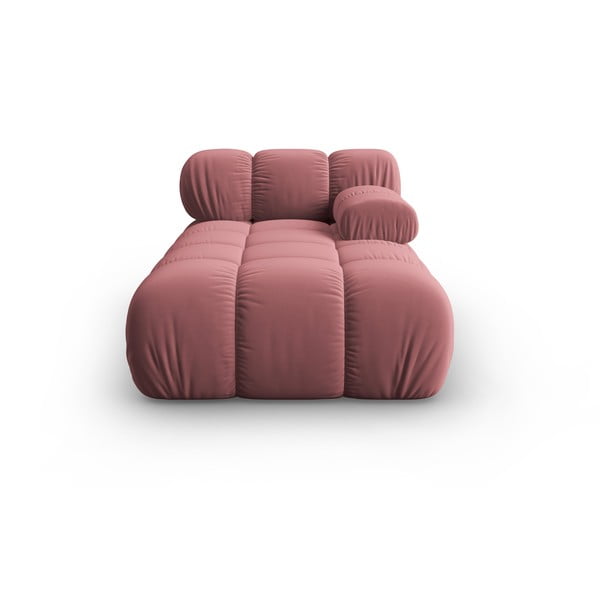Розов кадифен модул за диван (десен ъгъл) Bellis - Micadoni Home