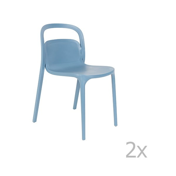 Sada 2 modrých židlí White Label Rex
