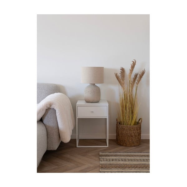 Кремава настолна лампа с текстилен абажур (височина 46,5 cm) Bilby – House Nordic-image-3