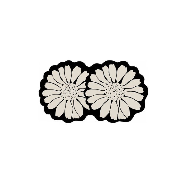 Черен/кремав килим за баня 70x120 cm Flor Extrana – Foutastic