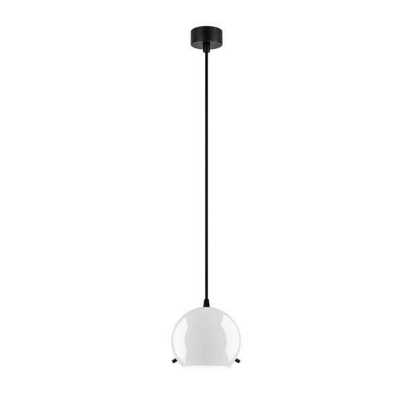 Бяла лъскава лампа за таван с черен кабел Myoo - Sotto Luce