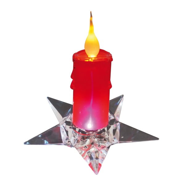 Червена декоративна свещ върху основата, височина 16 cm - Naeve
