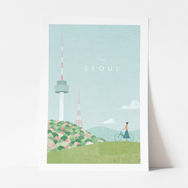 Плакат , 50 x 70 cm Seoul - Travelposter