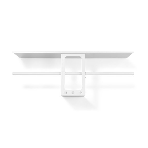 Бяла стоманена стенна закачалка с рафт 100 cm Luno Small – Spinder Design-image-2
