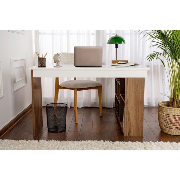 Работна маса с орехов декор 120x130 cm Vesper – Kalune Design-image-4