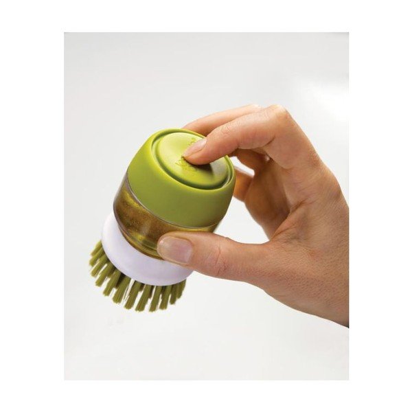 Зелена палмова четка за почистване с дозатор и стойка - Joseph Joseph-image-4