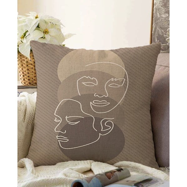 Кафява калъфка за възглавница с памучна шенилия, 55 x 55 cm - Minimalist Cushion Covers