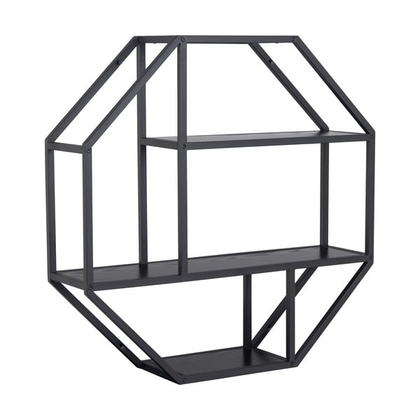 Черен двуетажен метален рафт Seaford - Actona-image-1